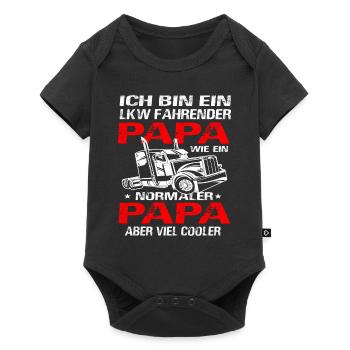 LKW Kraftfahrer Fernfahrer LKW-Fahrer Papa - Baby Premium Kurzarmbody - Schwarz - Vorne
