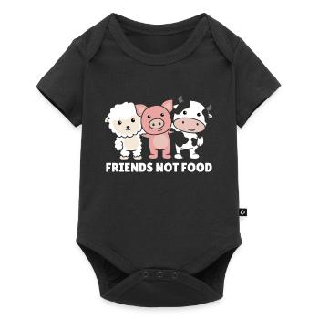 Friends not food vegan mouton vache - Body à manches courtes Premium Bébé - noir - Devant