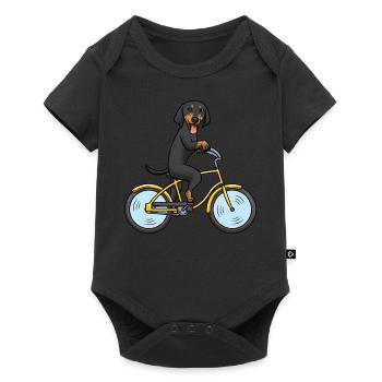 Brandlbracke chien à vélo - Body à manches courtes Premium Bébé - noir - Devant