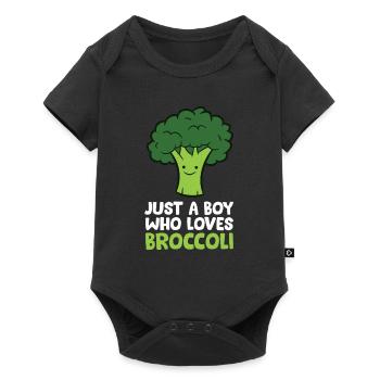Cute Broccoli Just a Boy Who Loves Broccoli - Baby Premium short-sleeve bodysuit - black - Front