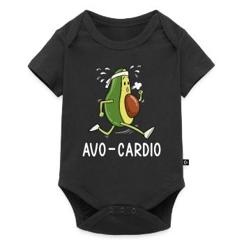 Avocado Laufen Lustig Geschenk - Baby Premium Kurzarmbody - Schwarz - Vorne
