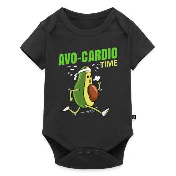 Avocado Laufen Lustig Geschenk - Baby Premium Kurzarmbody - Schwarz - Vorne