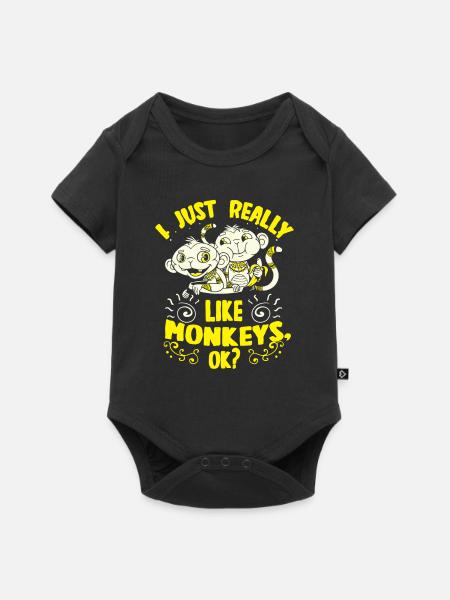 Affe - Baby Premium Kurzarmbody - Schwarz
