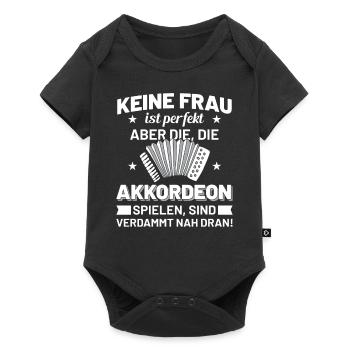 Akkordeon Musik Frauen Geschenkidee - Baby Premium Kurzarmbody - Schwarz - Vorne