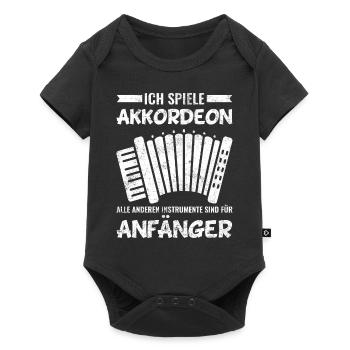 Ziehharmonika Akkordeon Musiker Sprüche - Baby Premium Kurzarmbody - Schwarz - Vorne