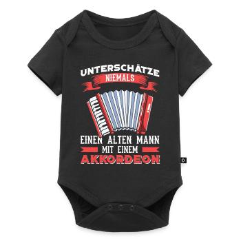 Ziehharmonika Akkordeon - Baby Premium Kurzarmbody - Schwarz - Vorne