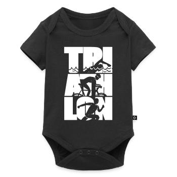 Triathlon Ausdauer Sport - Baby Premium Kurzarmbody - Schwarz - Vorne