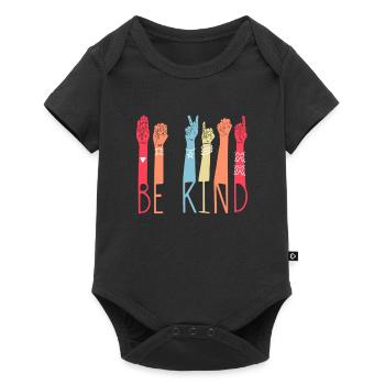 Hand signal BE KIND Hand signal ASL interpreter - Baby Premium short-sleeve bodysuit - black - Front