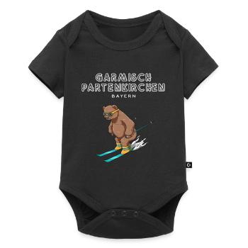 Garmisch Partenkirchen Bayern Deutschland Ski - Baby Premium Kurzarmbody - Schwarz - Vorne