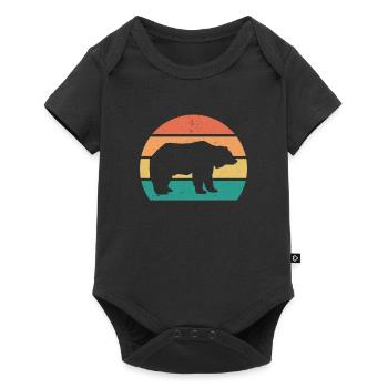 Bear Retro Bears Vintage - Baby Premium short-sleeve bodysuit - black - Front