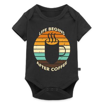 VINTAGE Life Begin After Coffee - Body à manches courtes Premium Bébé - noir - Devant