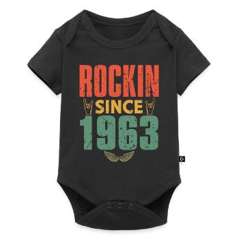 Birthday 1963 Spruch Rock - Baby Premium short-sleeve bodysuit - black - Front