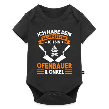 Ofenbauer Onkel Kaminbauer - Baby Premium Kurzarmbody - Schwarz - Vorne