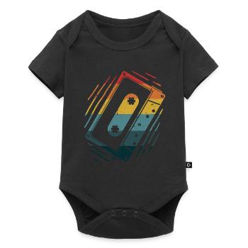 Vintage Retro Musik Lovers Cassette Tape - Baby Premium short-sleeve bodysuit - black - Front