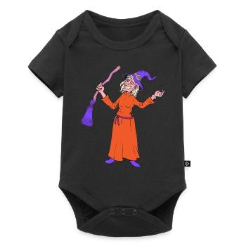 Sorcière Balai Drôles sorcières Fun Halloween Cadeau - Body à manches courtes Premium Bébé - noir - Devant