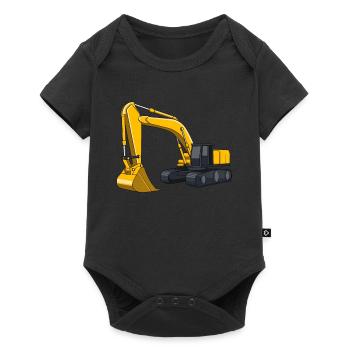Cool Excavator Boy Vehicles Construction Site Kids - Baby Premium Kurzarmbody - Schwarz - Vorne