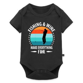 Pêche pêche pêche - Body à manches courtes Premium Bébé - noir - Devant