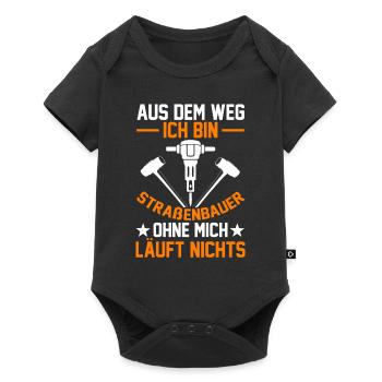 Straßenbauer - Baby Premium Kurzarmbody - Schwarz - Vorne
