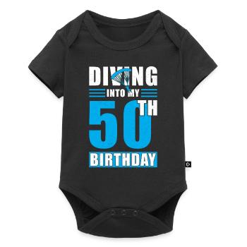Parachutiste cadeau 50e anniversaire - Body à manches courtes Premium Bébé - noir - Devant