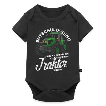 Entschuldigung Dass Ich Zu Spät Bin Traktor - Baby Premium Kurzarmbody - Schwarz - Vorne