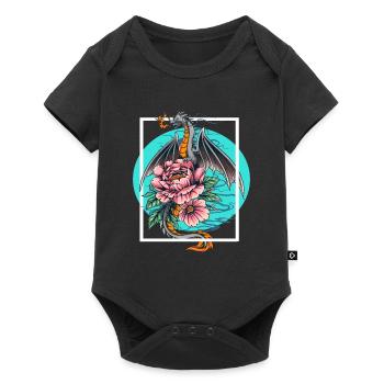 Dragon japonais Fleur Fantasy - Body à manches courtes Premium Bébé - noir - Devant