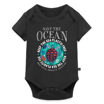 Save The Ocean Earth Day Environmentalist Mother - Baby Premium Kurzarmbody - Schwarz - Vorne