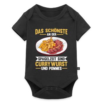 Currywurst - Baby Premium Kurzarmbody - Schwarz - Vorne