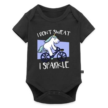 I Don’t Sweat I Sparkle Unicorn Bike Magical - Body à manches courtes Premium Bébé - noir - Devant