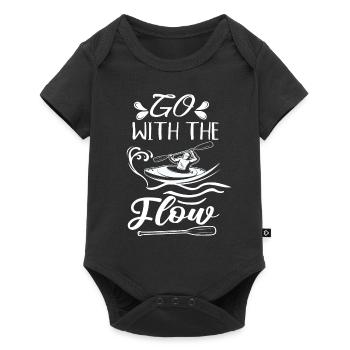 GO WITH THE FLOW - Baby Premium Kurzarmbody - Schwarz - Vorne