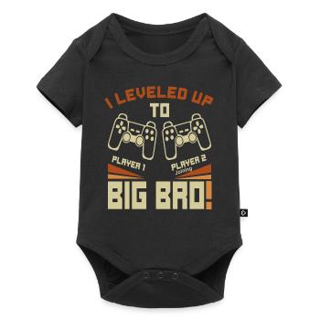 Video Gamer Gaming - I Leveled up to Big Bro - Baby Premium Kurzarmbody - Schwarz - Vorne