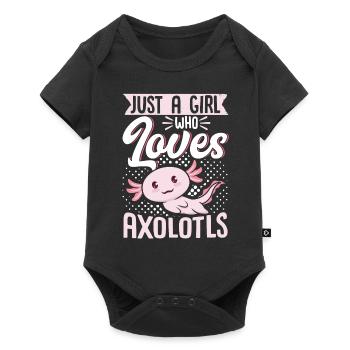 Just A Girl Who Loves Axolotls - Baby Premium Kurzarmbody - Schwarz - Vorne