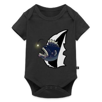 Laternen Fisch Fische Meerestiere unter Wasser - Baby Premium Kurzarmbody - Schwarz - Vorne