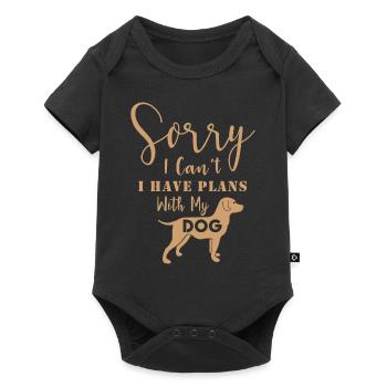 Désolé I Can t I Have Plans With My Dog 01 - Body à manches courtes Premium Bébé - noir - Devant