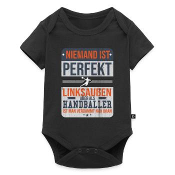 Handball - Baby Premium Kurzarmbody - Schwarz - Vorne