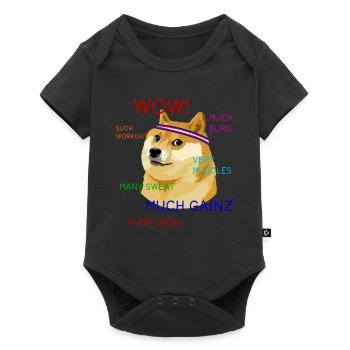 Fun Gym Doge Meme Workout Gainz - Baby Premium short-sleeve bodysuit - black - Front