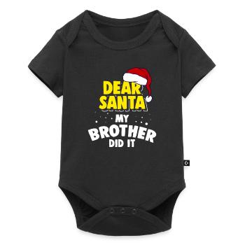 Drôle de frère de Noël l’a fait frère Pun Noël - Body à manches courtes Premium Bébé - noir - Devant