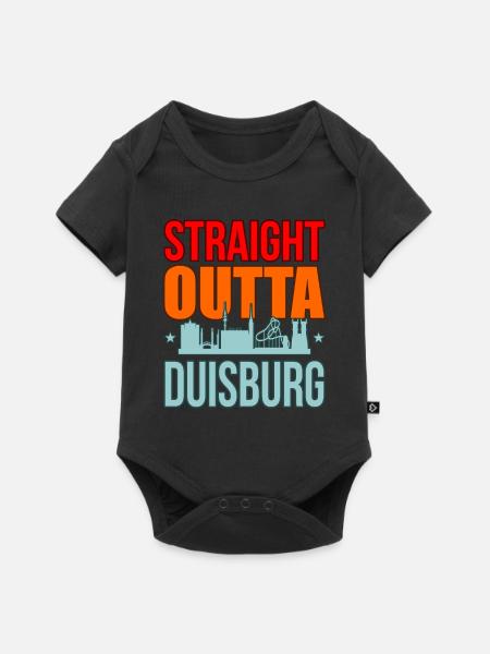 Duisburg - Baby Premium Kurzarmbody - Schwarz