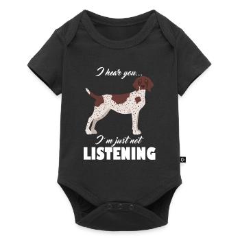 Deutsch Kurzhaar Zeiger Lustig GSP Mama Papa - Baby Premium Kurzarmbody - Schwarz - Vorne
