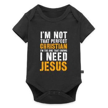Jesus, Jesus, Jesus Christian Christian Christian - Baby Premium short-sleeve bodysuit - black - Front