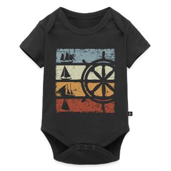 Sailboat Vintage - Baby Premium short-sleeve bodysuit - black - Front