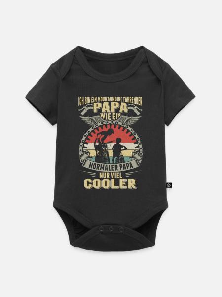 Fahrrad Fahrender Papa - Baby Premium Kurzarmbody - Schwarz