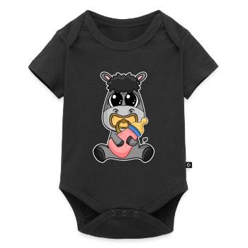 Bébé âne - Body à manches courtes Premium Bébé - noir - Devant