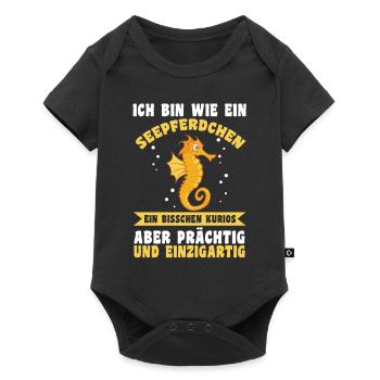 Ich bin ein Seepferdchen - Baby Premium Kurzarmbody - Schwarz - Vorne