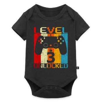 Level 3 freigeschaltet - Baby Premium Kurzarmbody - Schwarz - Vorne