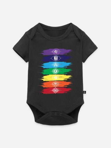 SIEBEN CHAKREN - Baby Premium Kurzarmbody - Schwarz