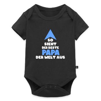 So sieht der beste Papa der Welt aus Geschenk Papa - Baby Premium Kurzarmbody - Schwarz - Vorne