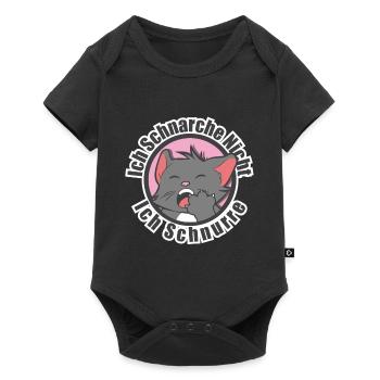 Katze Schnarchen - Baby Premium Kurzarmbody - Schwarz - Vorne