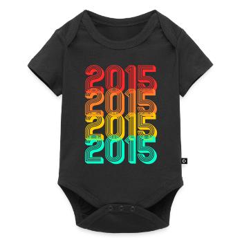 Born in 2015 Vintage 2015 Gift Birthday - Baby Premium short-sleeve bodysuit - black - Front
