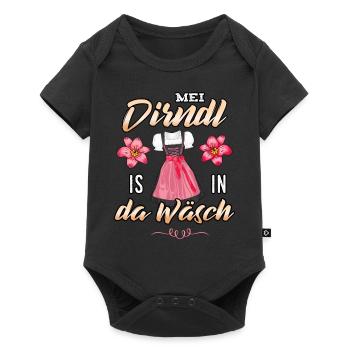 Trachtenshirt Mei Dirndl Tracht lustig - Baby Premium Kurzarmbody - Schwarz - Vorne