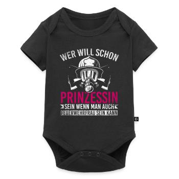 Feuerwehr Prinzessin Feuerwehrfrau Freiwillige - Baby Premium Kurzarmbody - Schwarz - Vorne